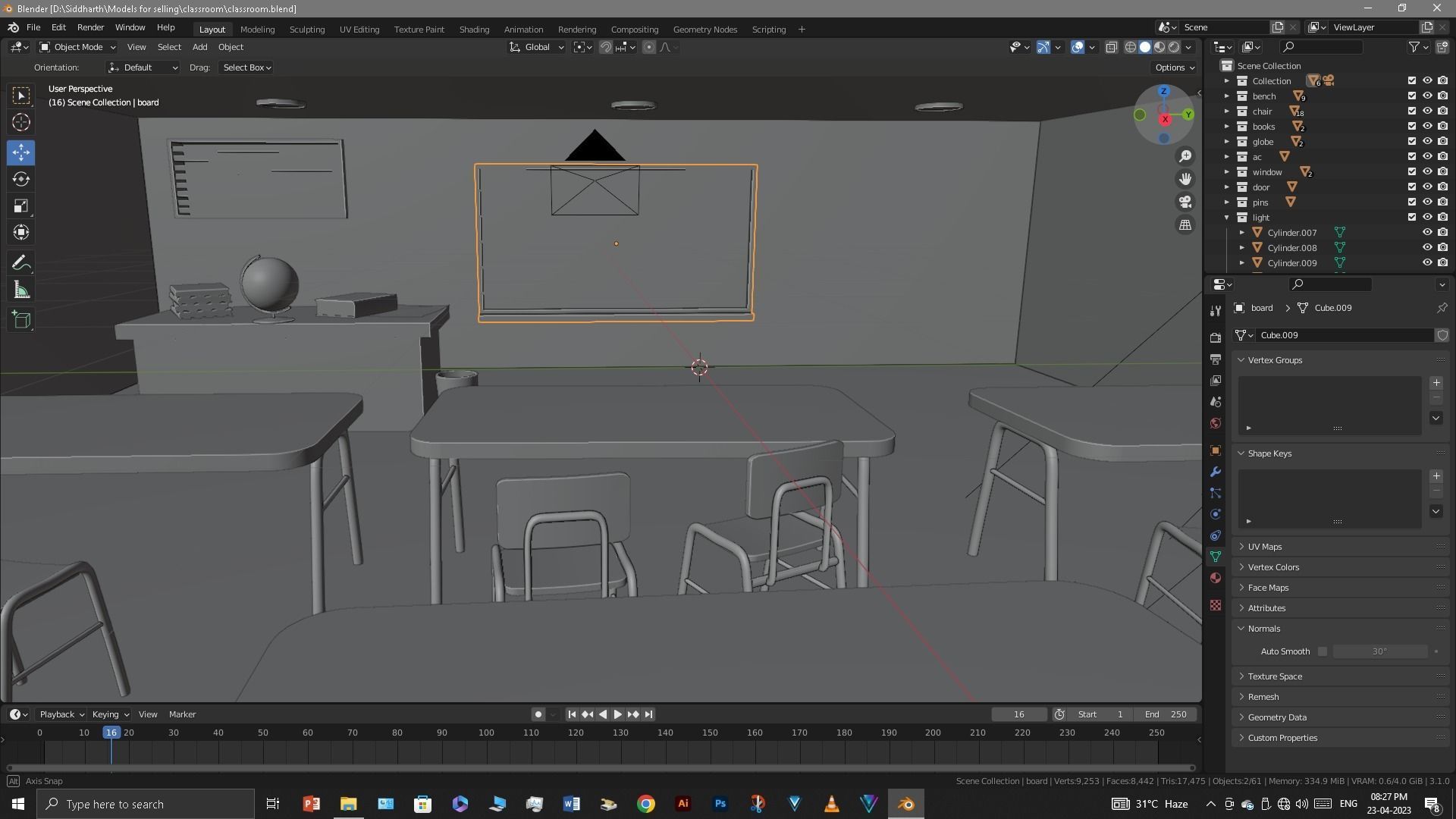 Classroom 3D model_22