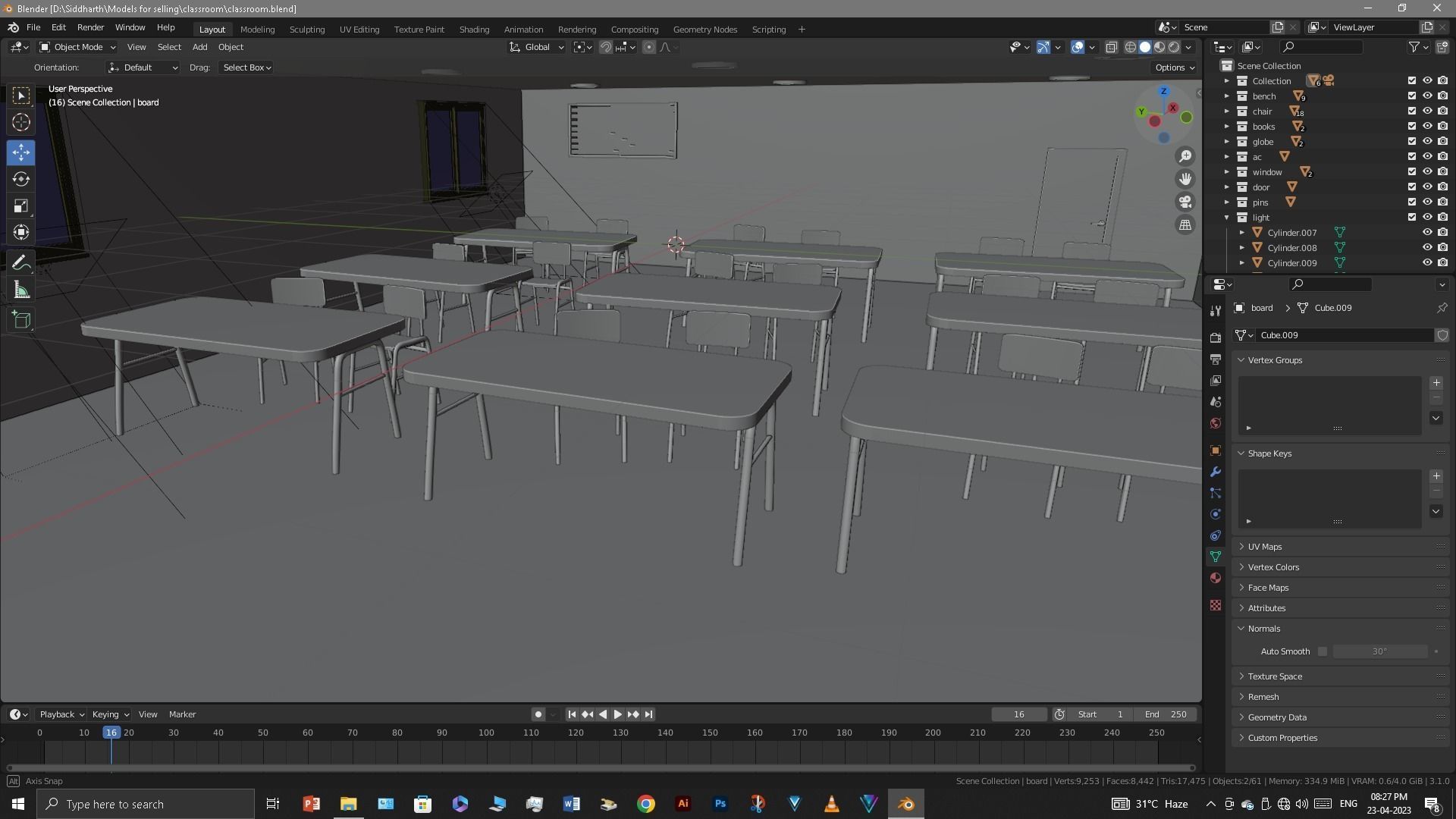 Classroom 3D model_27