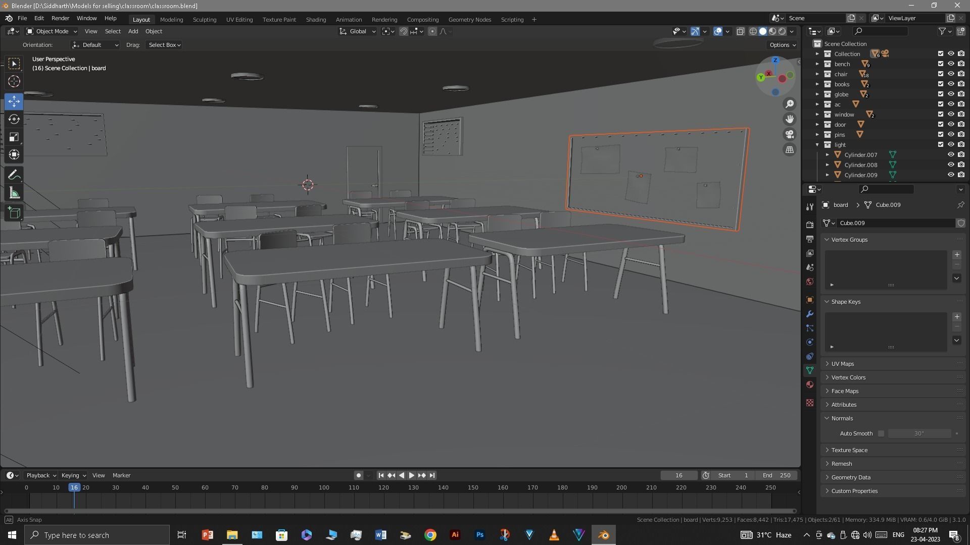 Classroom 3D model_38