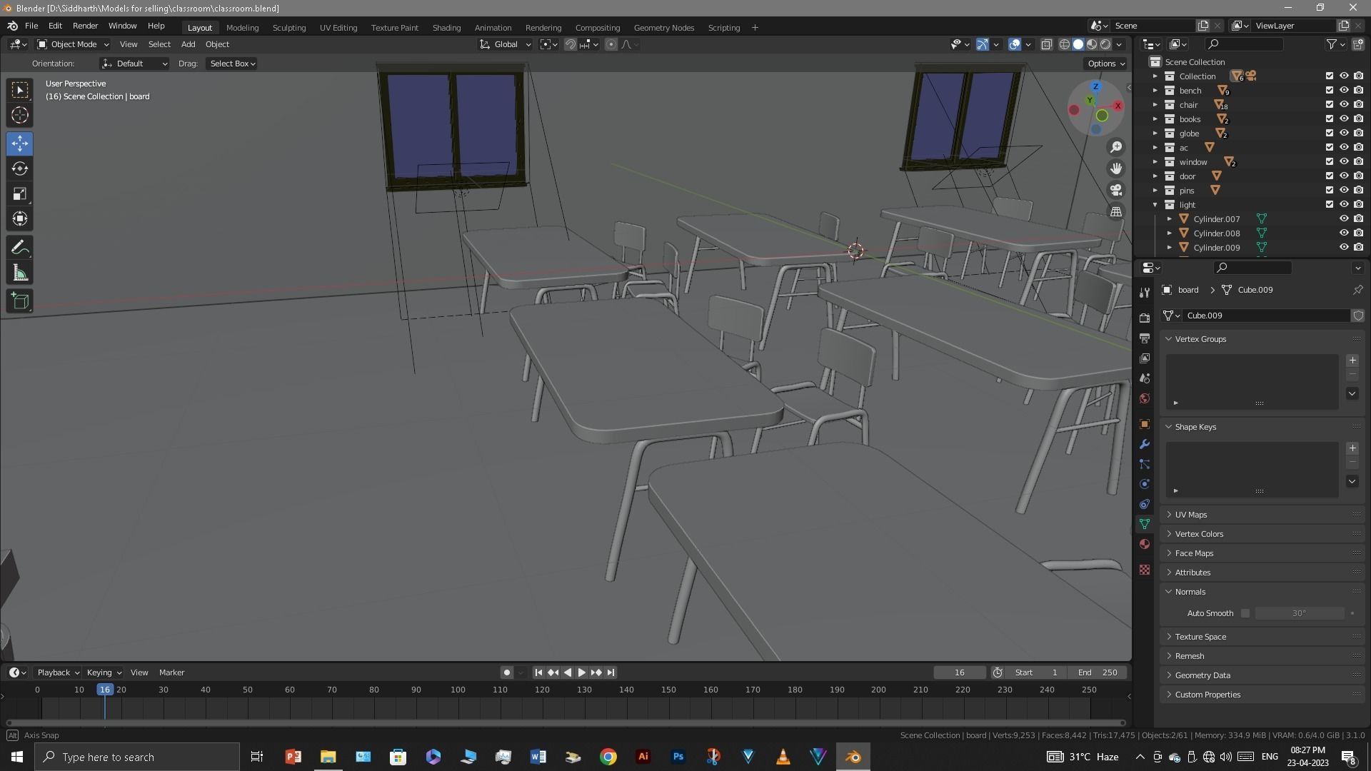 Classroom 3D model_30