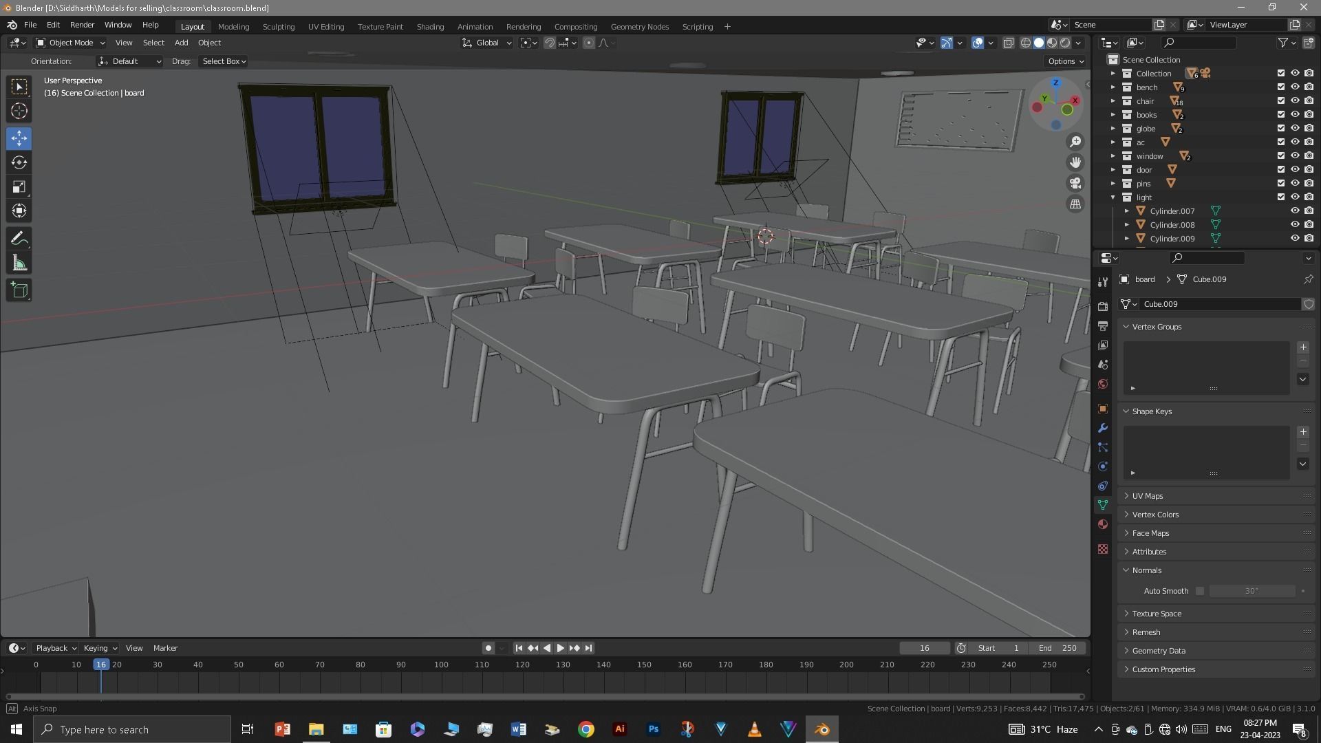 Classroom 3D model_23