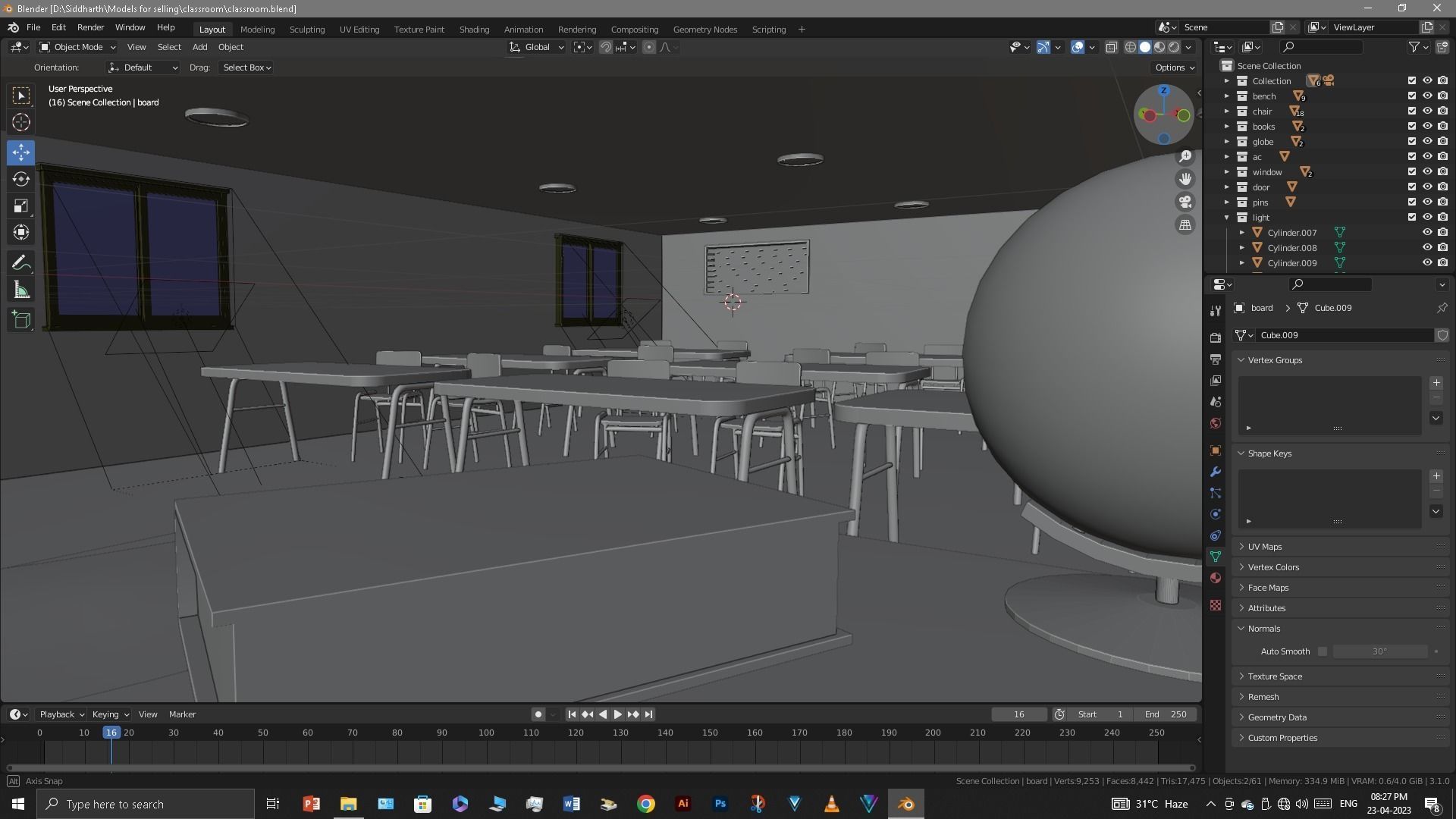 Classroom 3D model_26