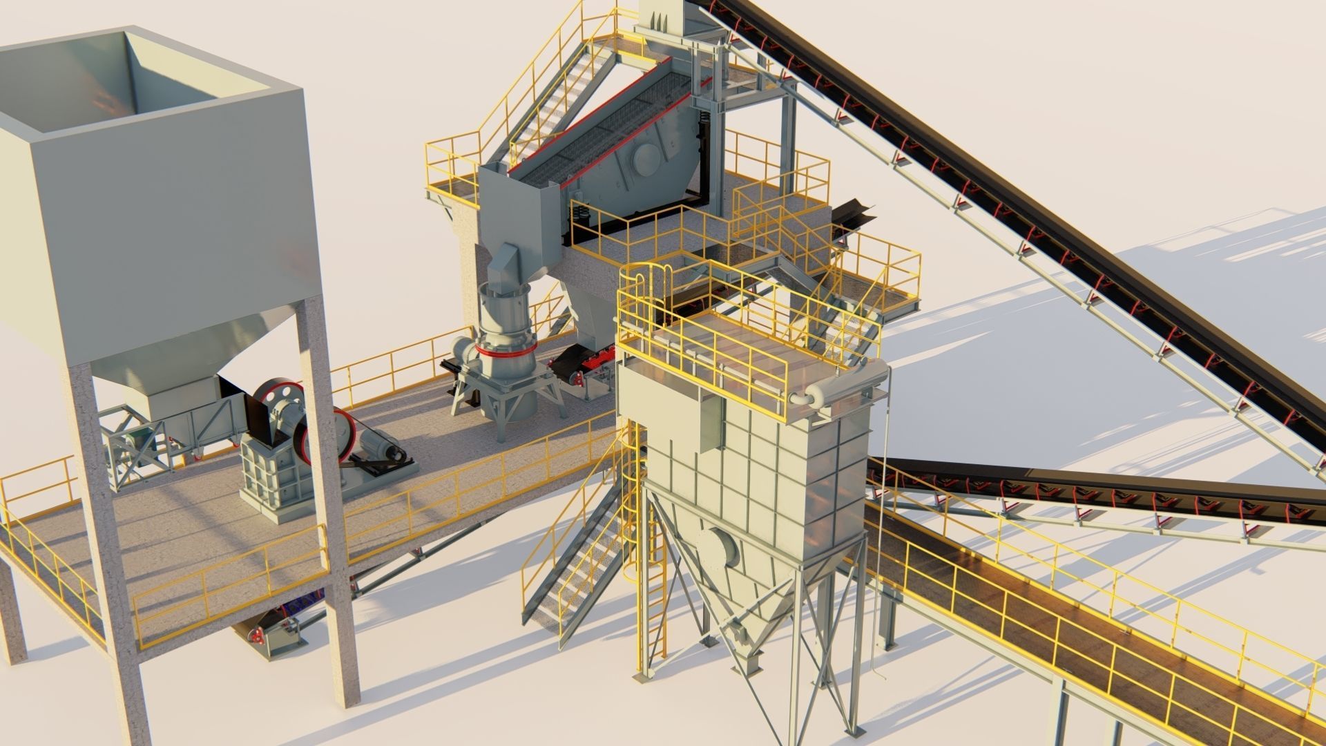 gold mining crushing section 3D model_9