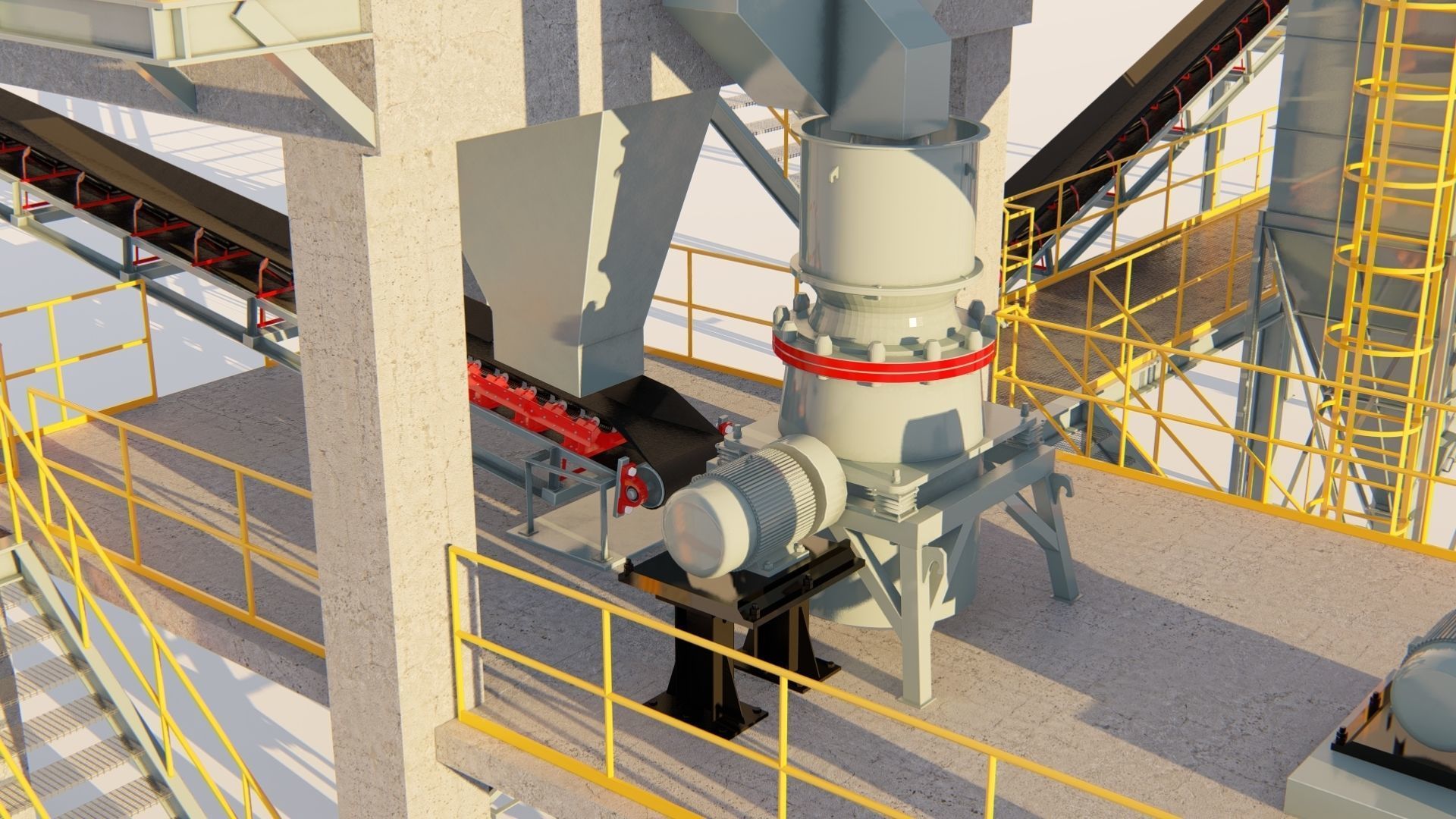 gold mining crushing section 3D model_8