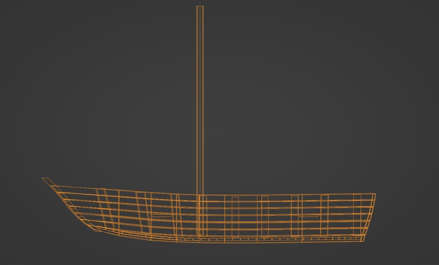 Simple Boat Low-poly 3D model_7