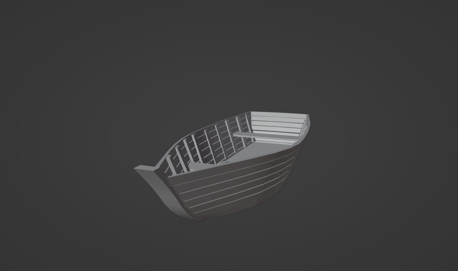 Simple Boat Low-poly 3D model_1