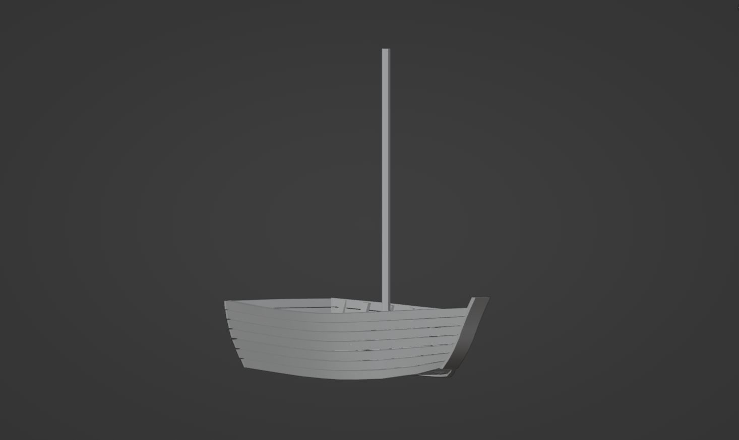 Simple Boat Low-poly 3D model_2