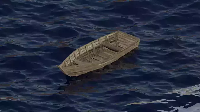 Simple Boat Low-poly 3D model