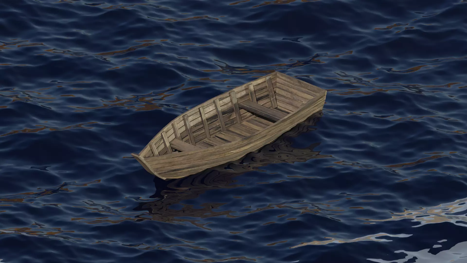 Simple Boat Low-poly 3D model_0