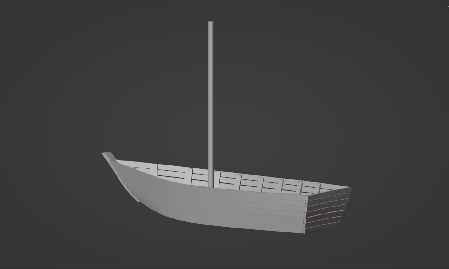 Simple Boat Low-poly 3D model_3