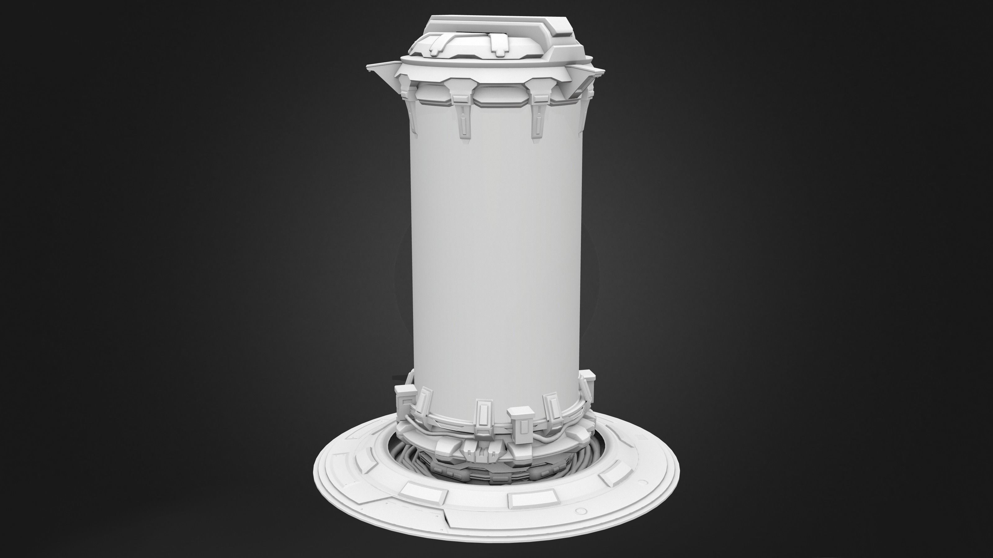 Sci-fi Capsule Low-poly 3D model_7