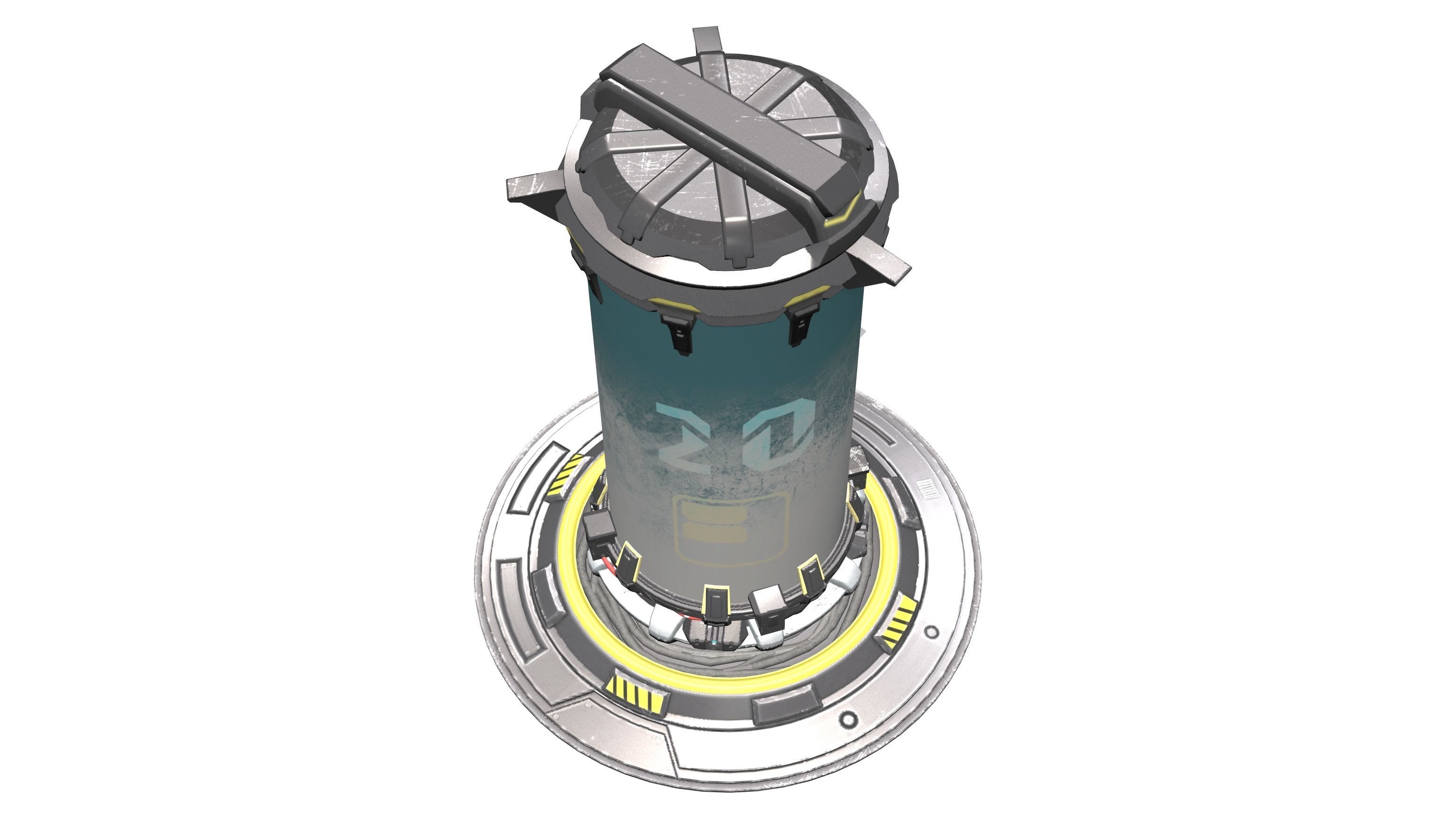 Sci-fi Capsule Low-poly 3D model_3