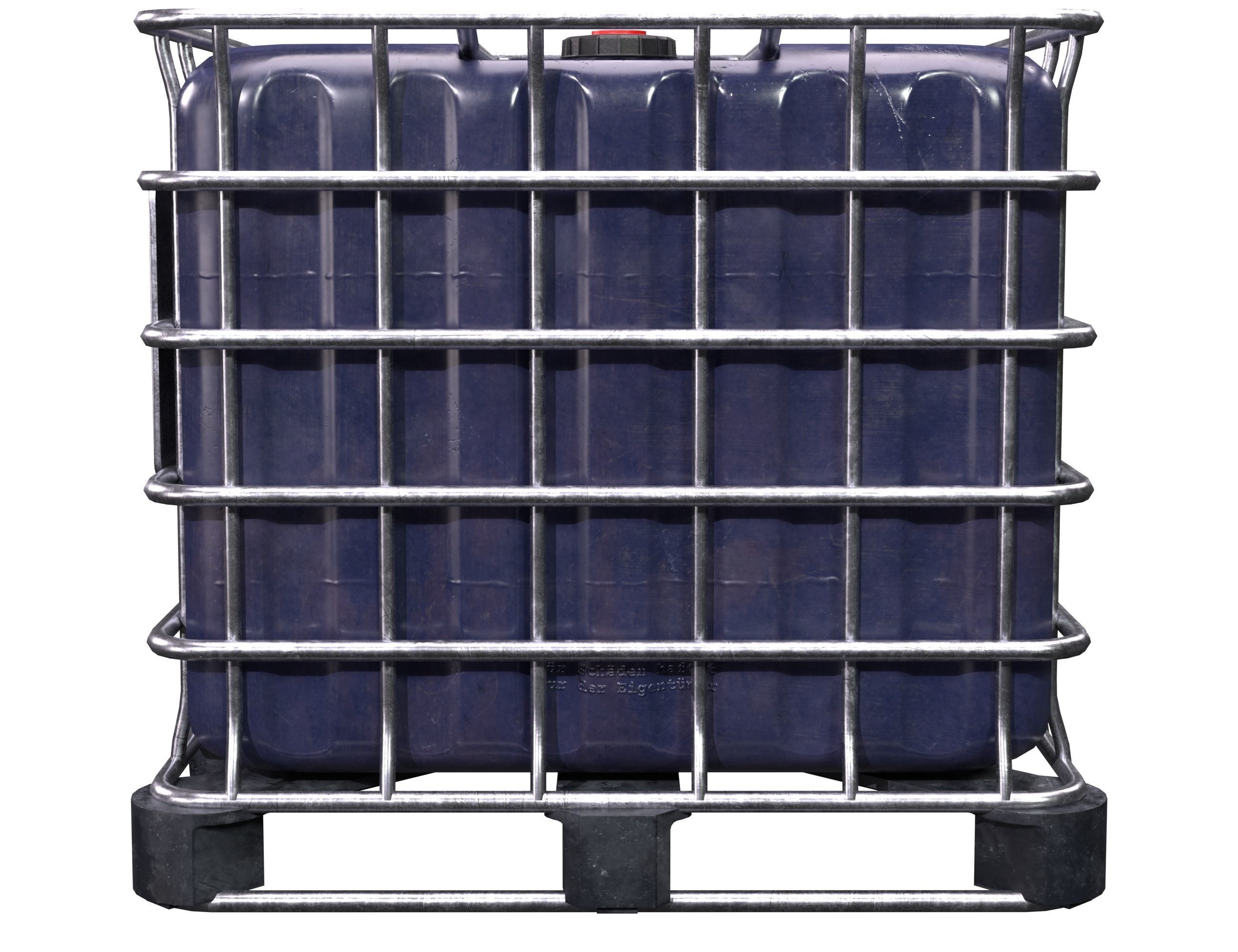 Intermediate Blue Bulk Container Low-poly 3D model_2