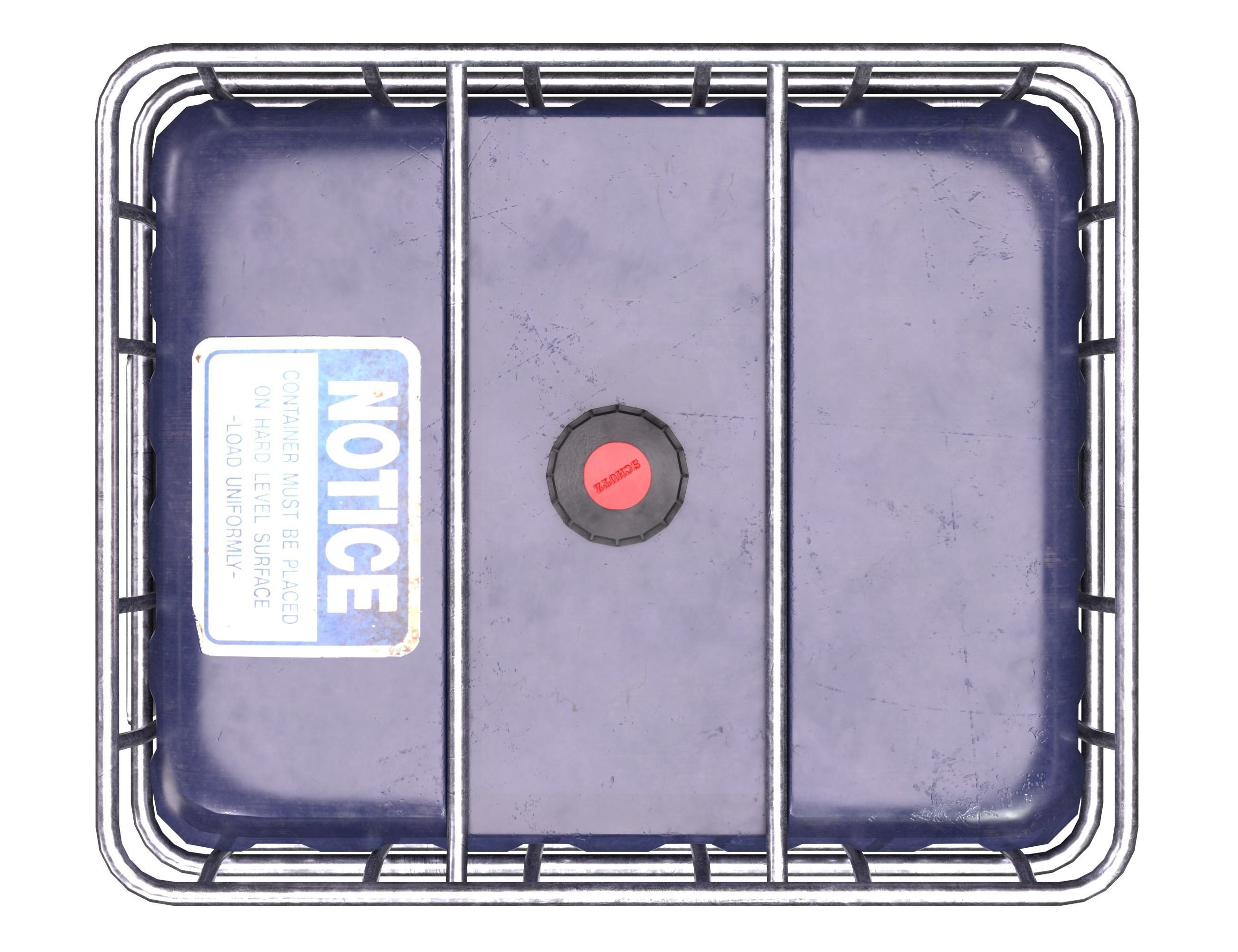Intermediate Blue Bulk Container Low-poly 3D model_5