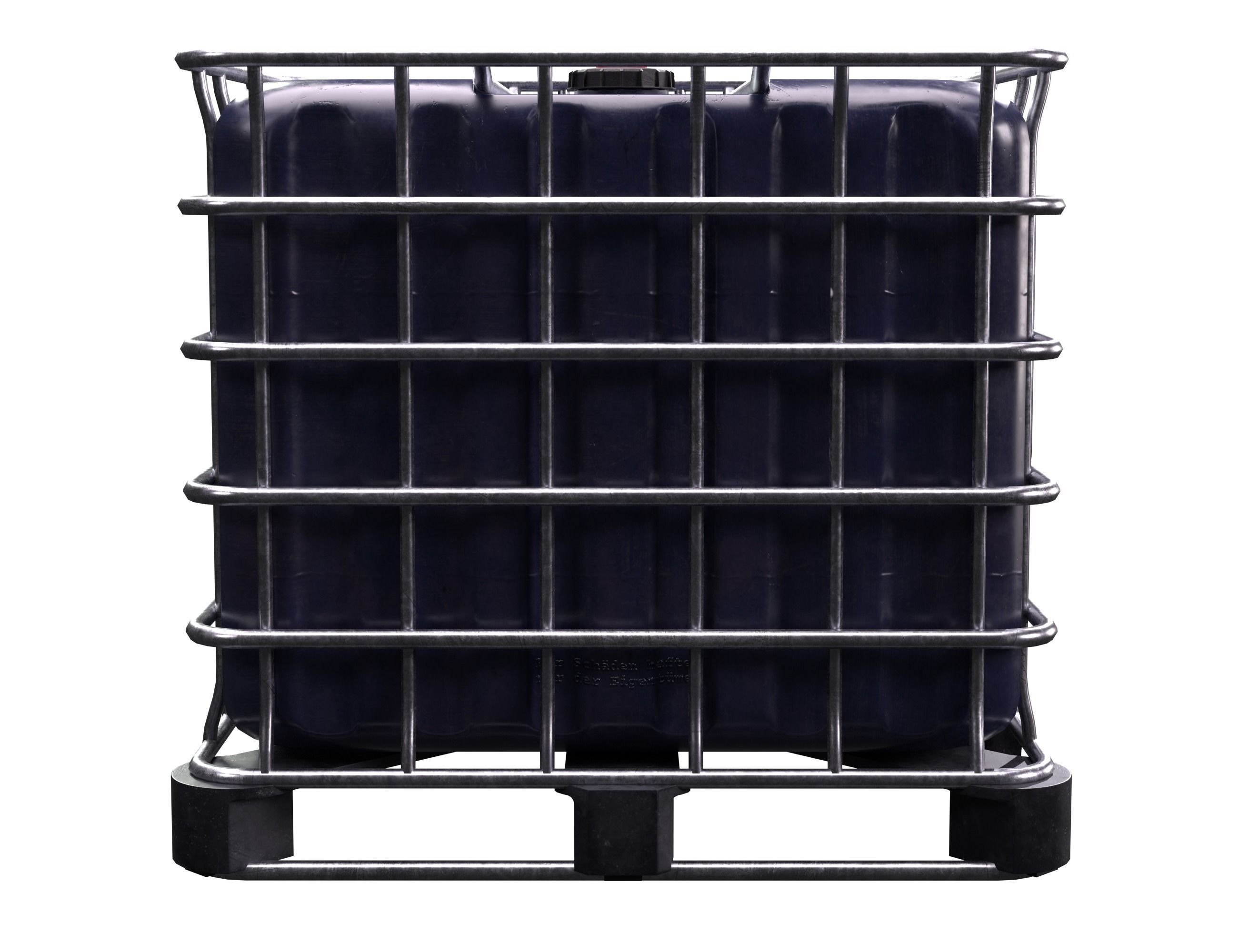 Intermediate Blue Bulk Container Low-poly 3D model_3