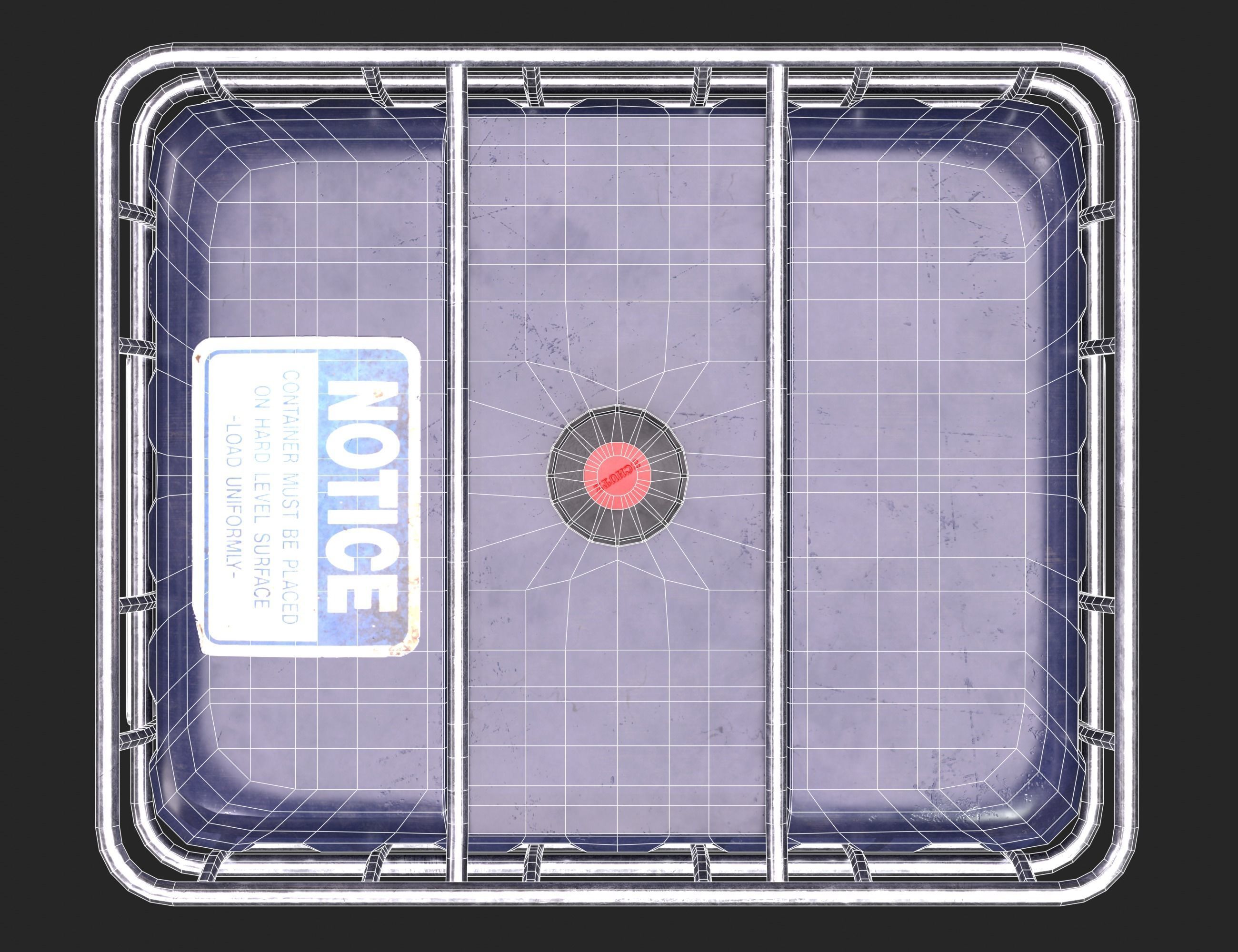 Intermediate Blue Bulk Container Low-poly 3D model_11