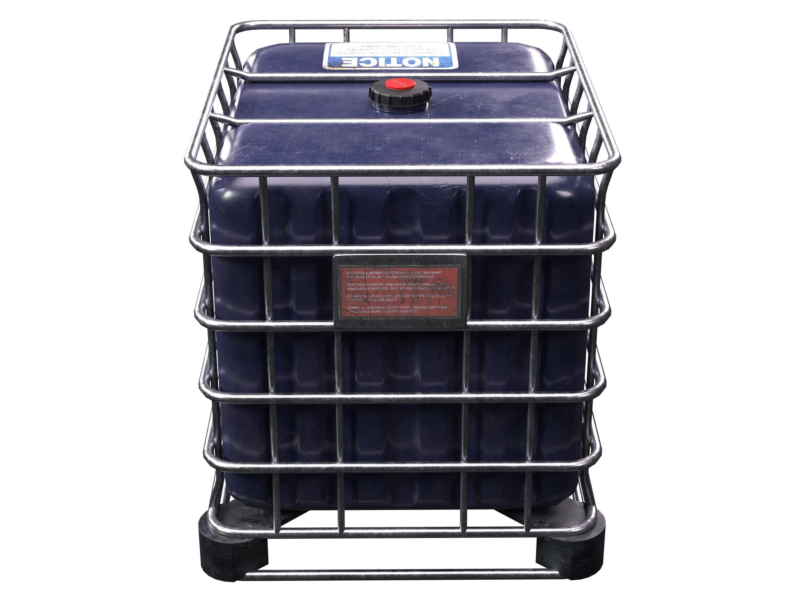 Intermediate Blue Bulk Container Low-poly 3D model_1