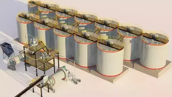 Gold mining leaching section