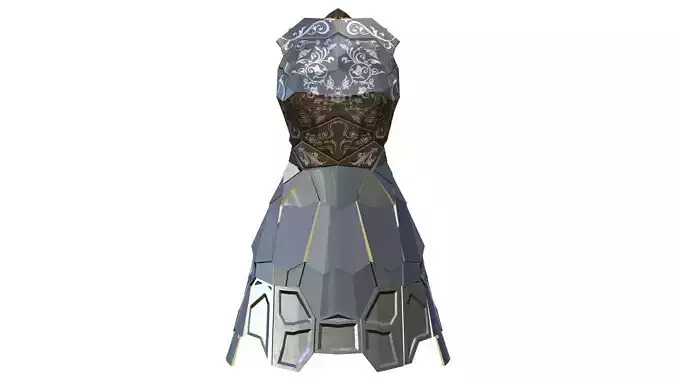 Metal Panels Plates Skirt Futuristic Haute Couture Dress