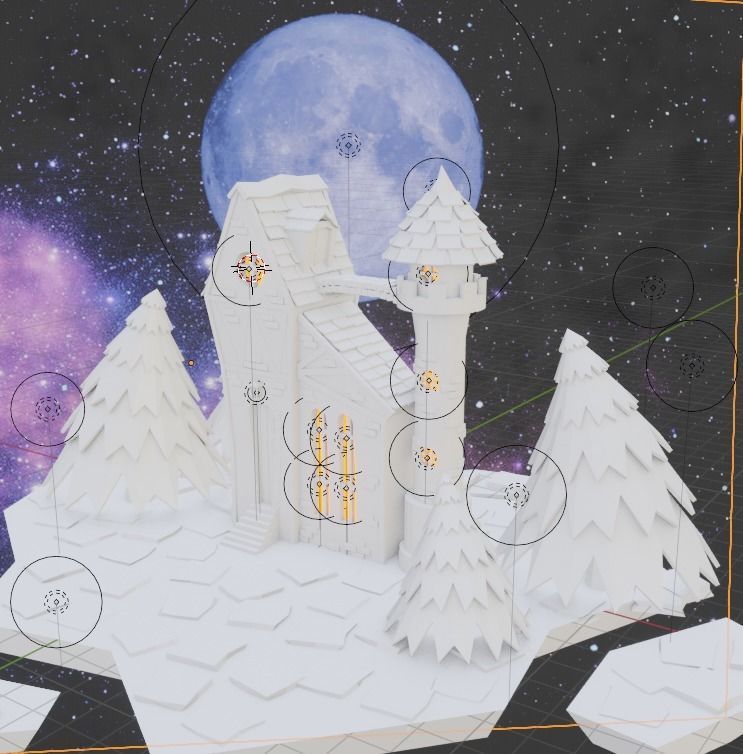 Moon Castle Low-poly 3D model_3