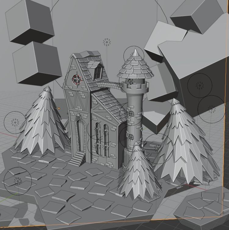 Moon Castle Low-poly 3D model_1
