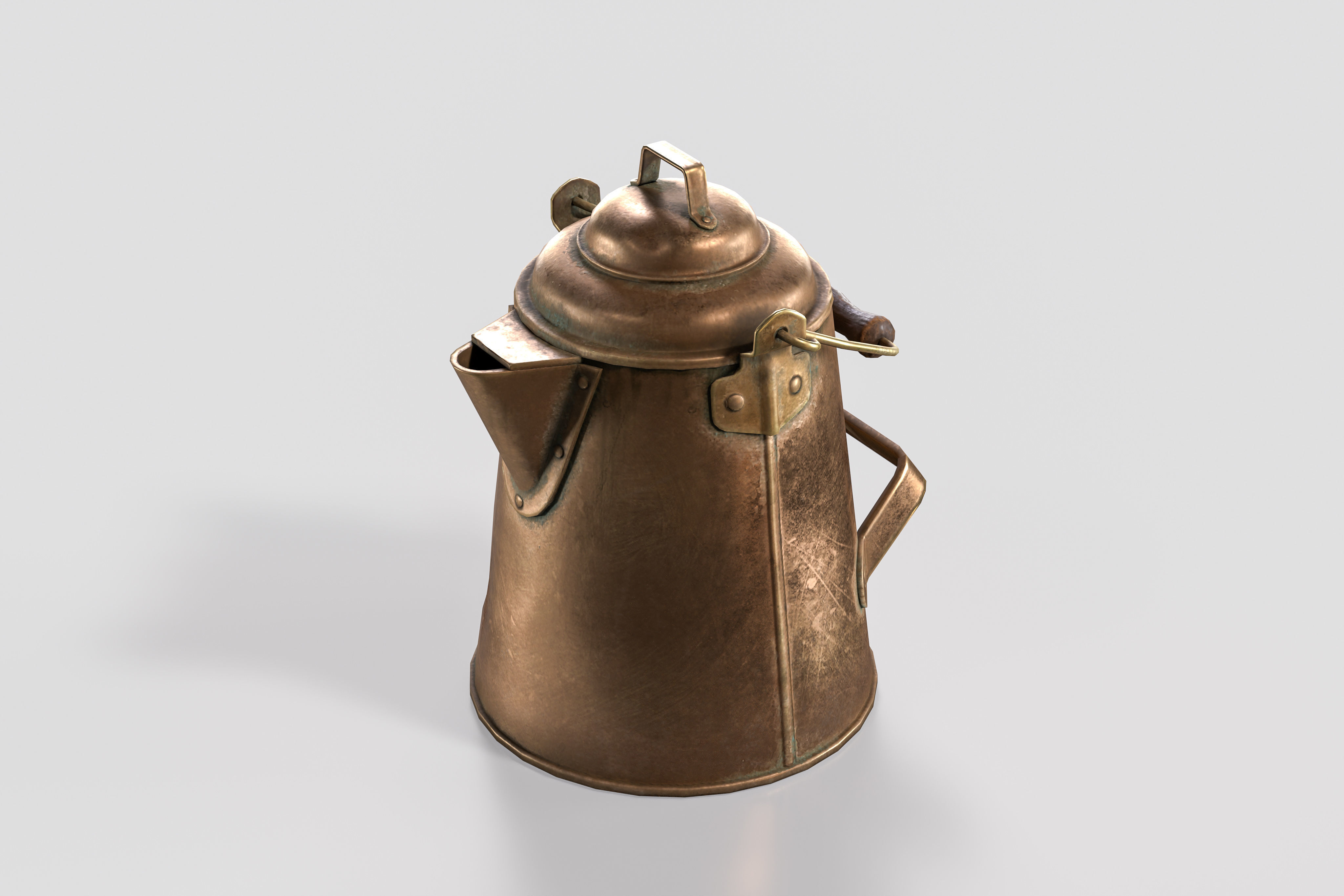 Copper Kitchenware Low-poly 3D model_5