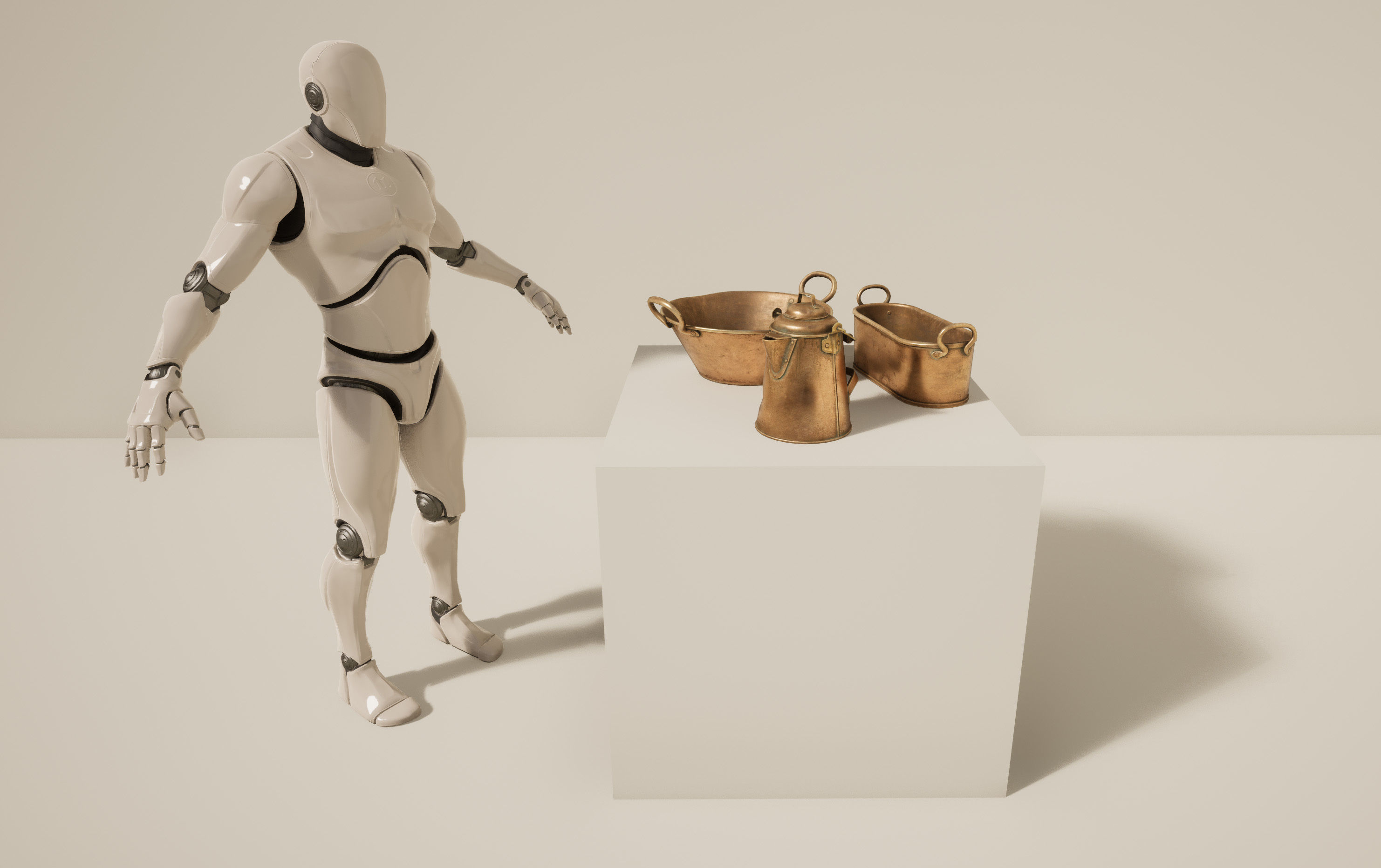 Copper Kitchenware Low-poly 3D model_6