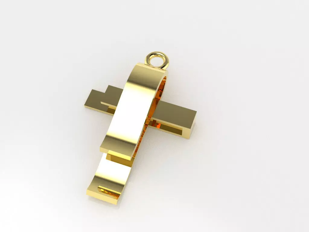 wave cross 3D print model_0