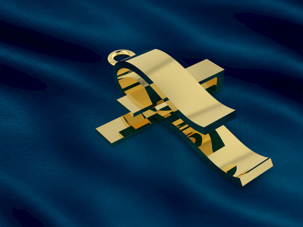 wave cross 3D print model_1