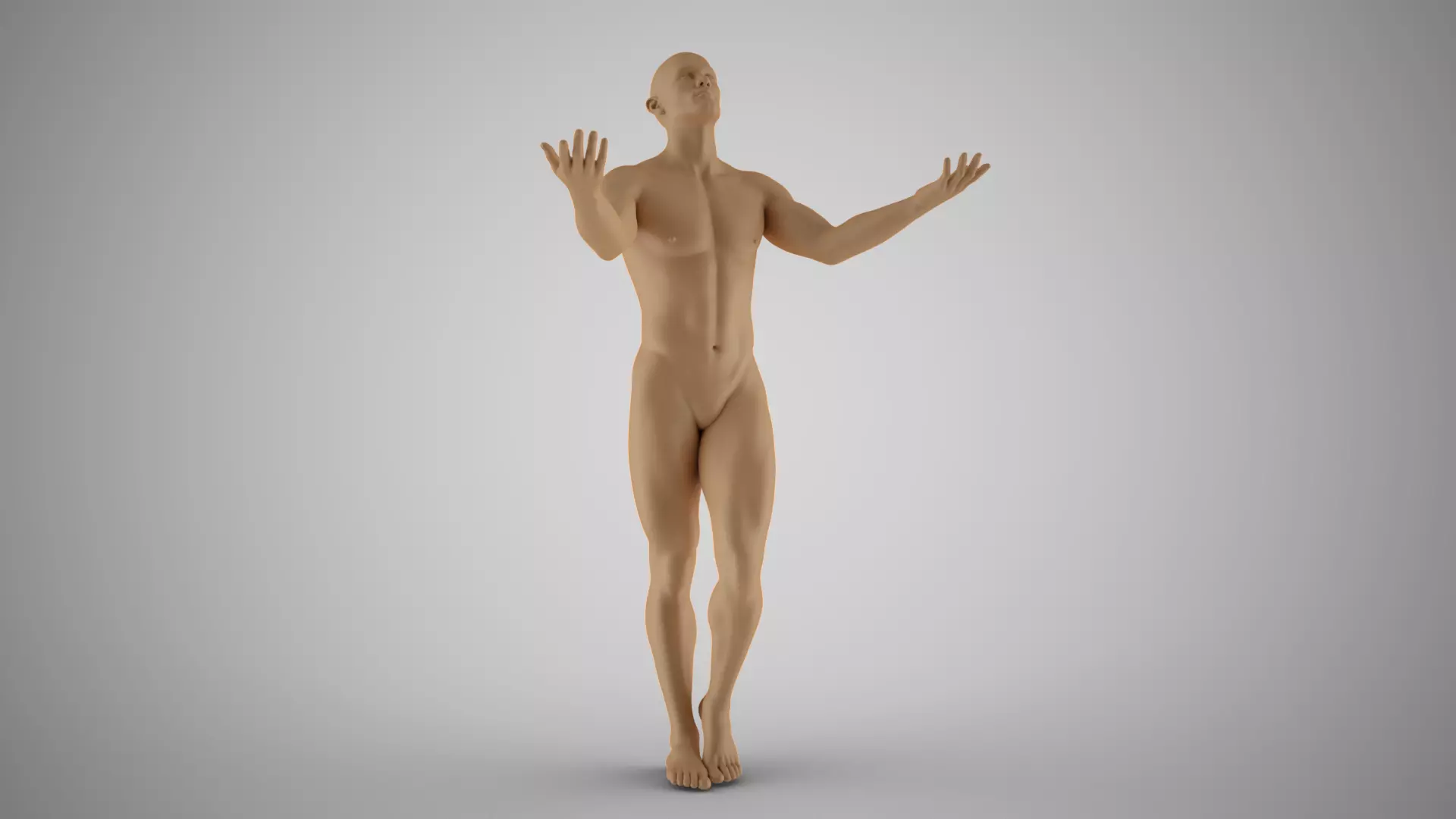 Man with Hands up Artistic Pose 3D print model