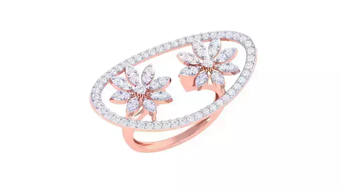 High Jewelry Cocktail Ring 3dm stl obj mtl glb gltf 3mf renders 3D print model