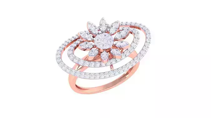 High Jewelry Cocktail Ring 3dm stl obj mtl glb gltf 3mf renders