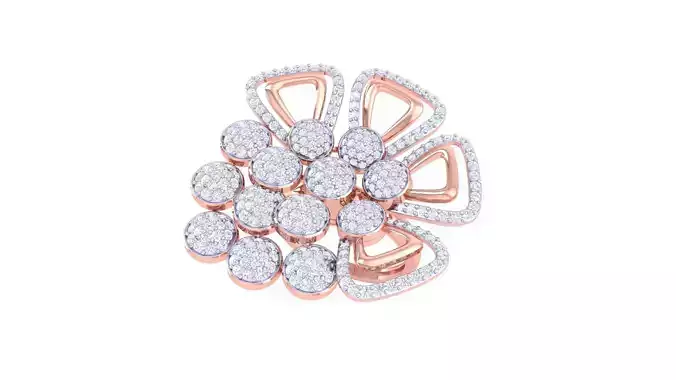 High Jewelry Cocktail Ring 3dm stl obj mtl glb gltf 3mf renders