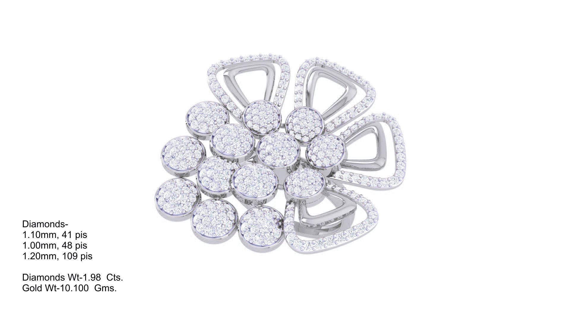 High Jewelry Cocktail Ring 3dm stl obj mtl glb gltf 3mf renders 3D print model_4