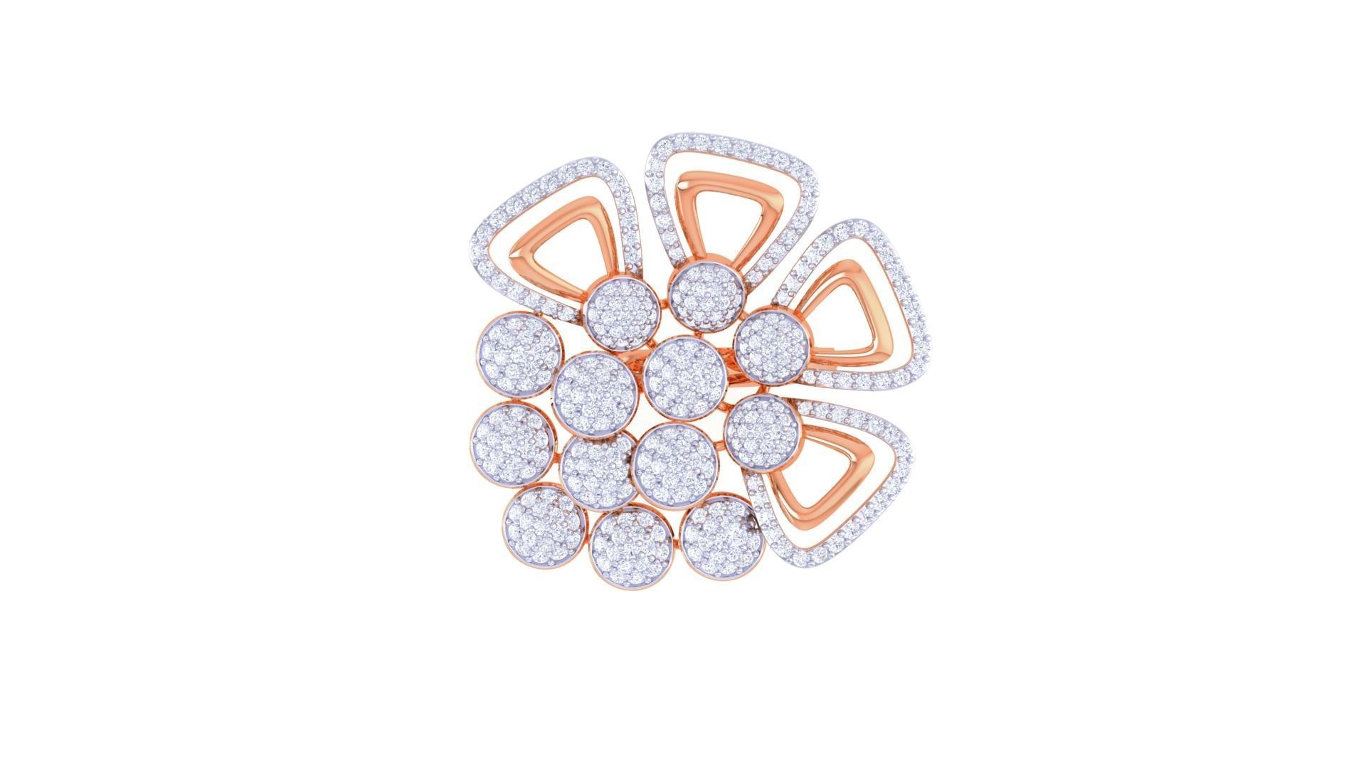 High Jewelry Cocktail Ring 3dm stl obj mtl glb gltf 3mf renders 3D print model_9