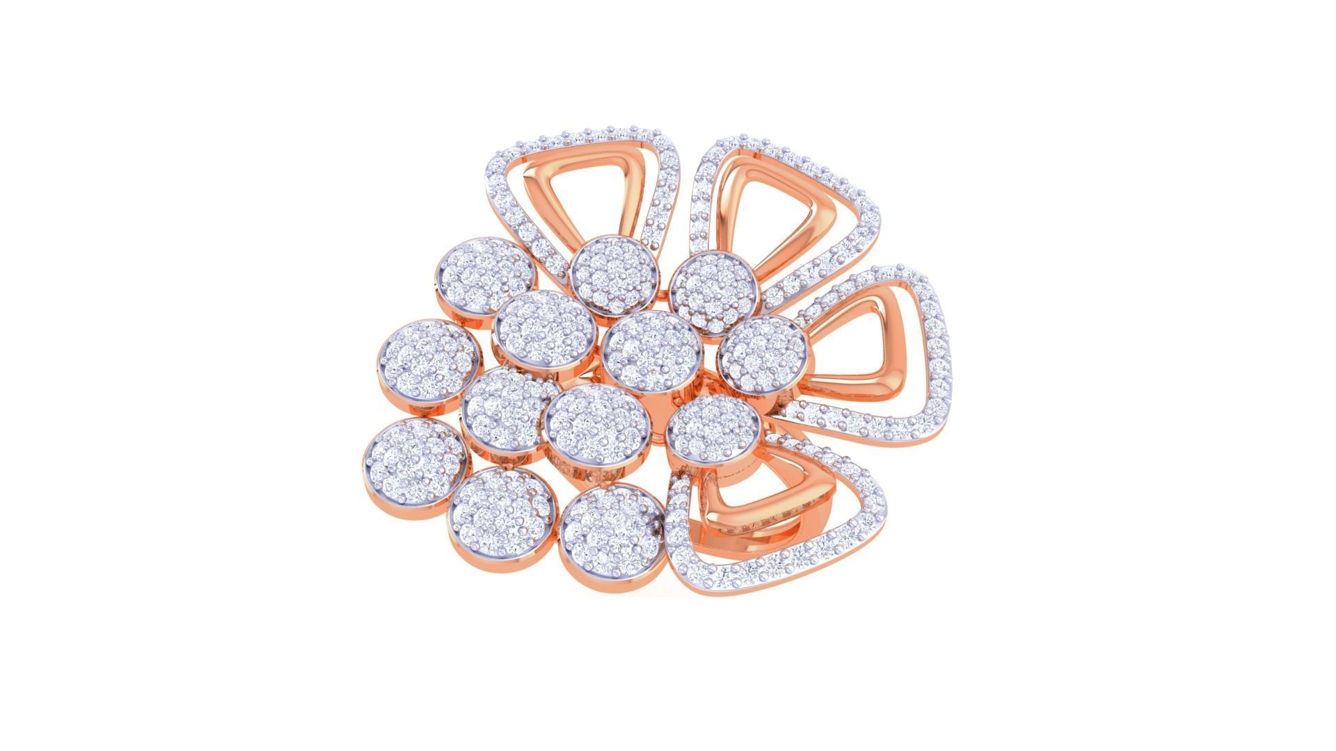 High Jewelry Cocktail Ring 3dm stl obj mtl glb gltf 3mf renders 3D print model_8