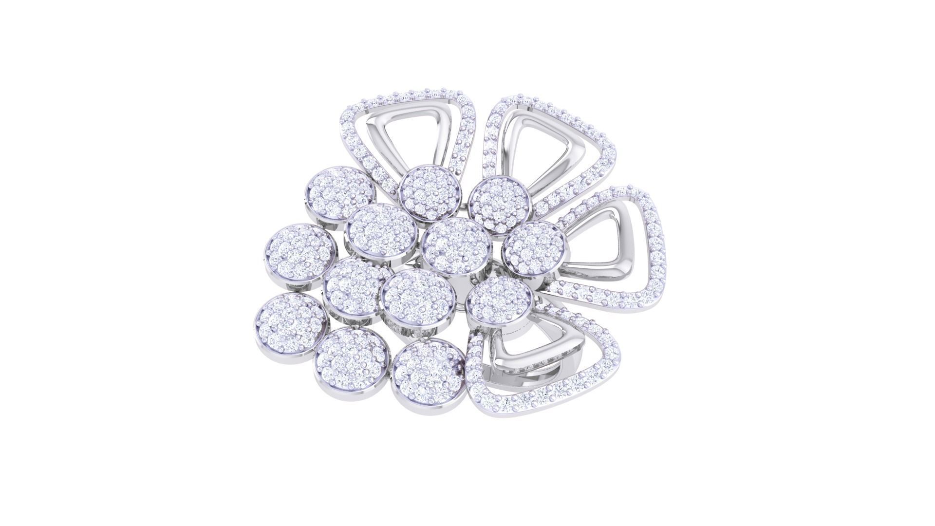 High Jewelry Cocktail Ring 3dm stl obj mtl glb gltf 3mf renders 3D print model_1