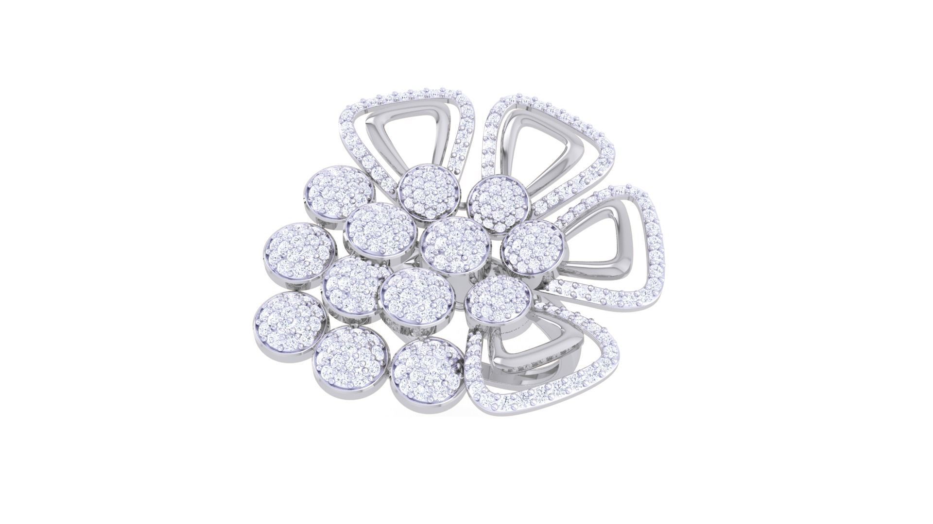 High Jewelry Cocktail Ring 3dm stl obj mtl glb gltf 3mf renders 3D print model_7