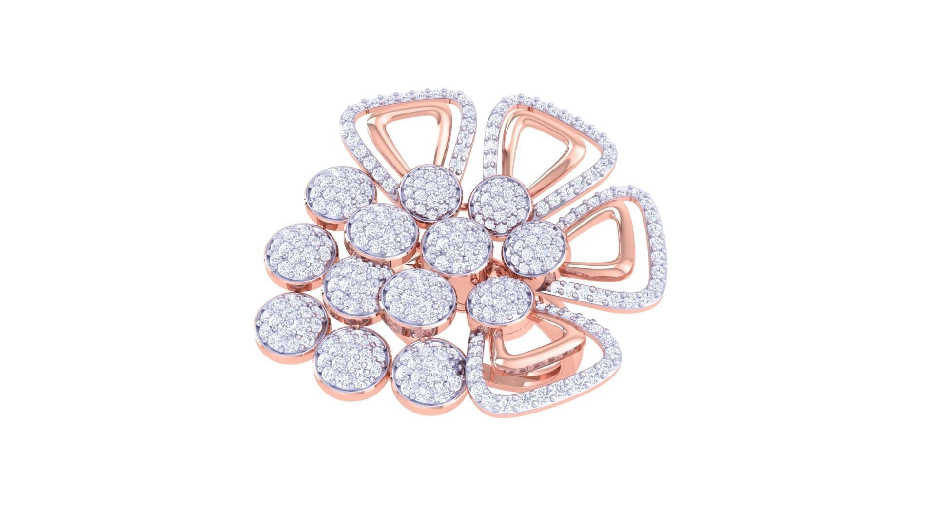 High Jewelry Cocktail Ring 3dm stl obj mtl glb gltf 3mf renders 3D print model_2