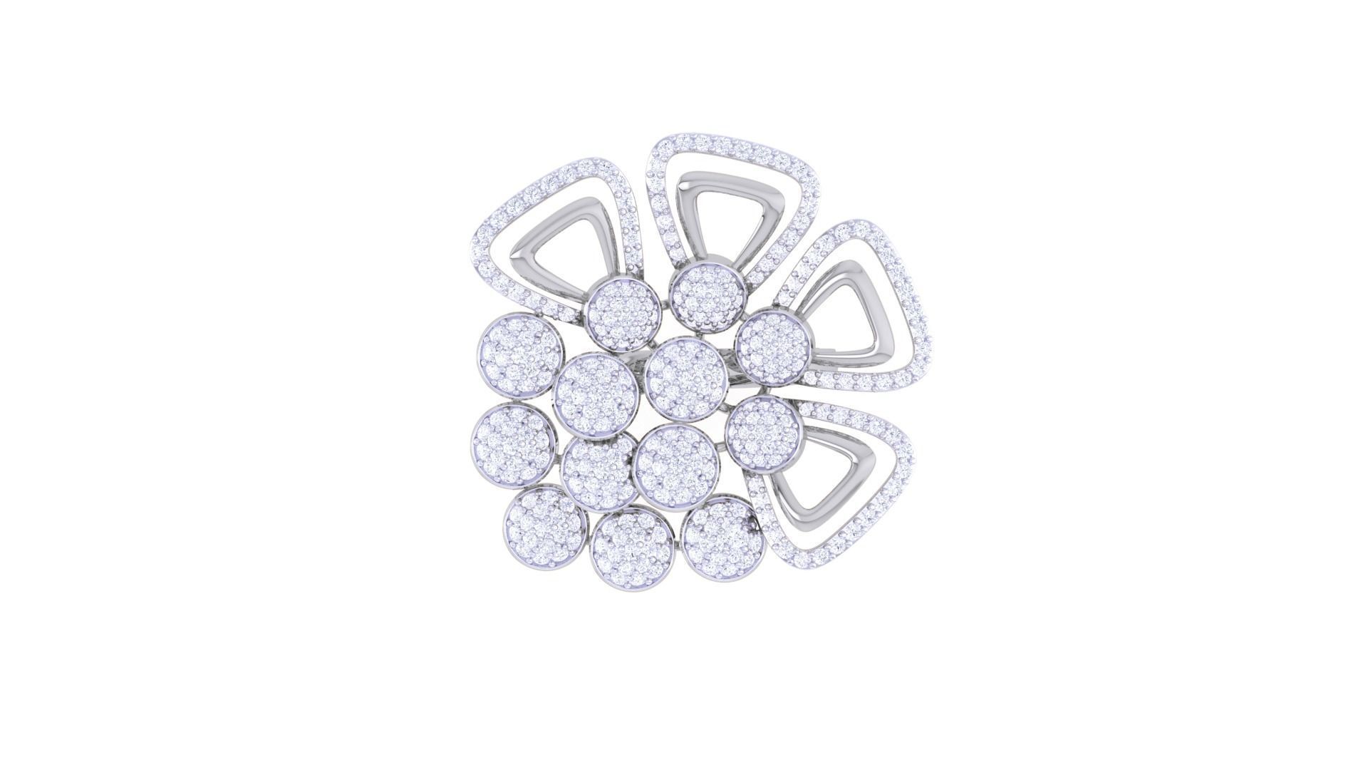 High Jewelry Cocktail Ring 3dm stl obj mtl glb gltf 3mf renders 3D print model_11