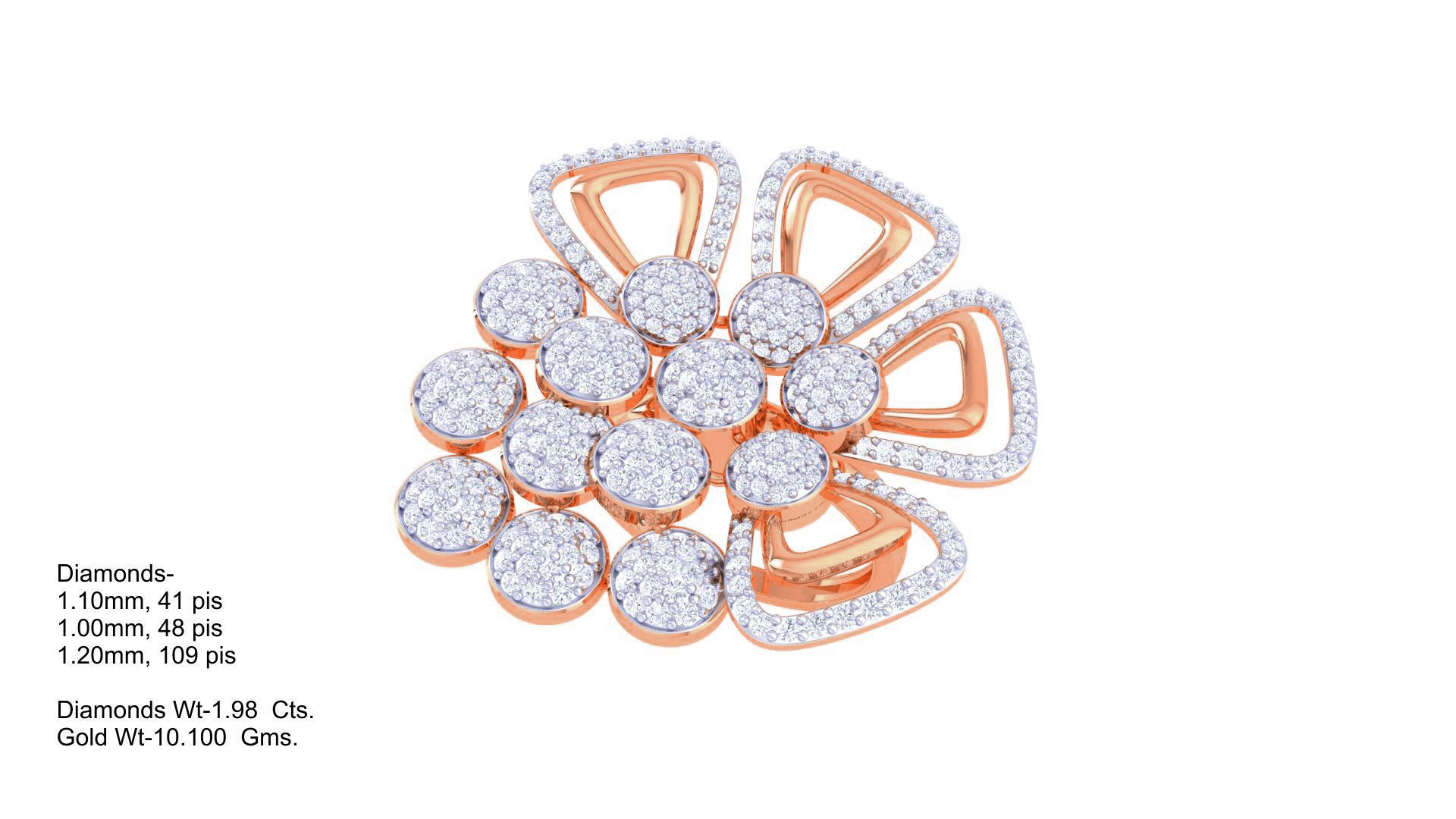 High Jewelry Cocktail Ring 3dm stl obj mtl glb gltf 3mf renders 3D print model_5