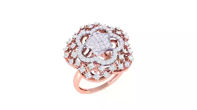 High Jewelry Cocktail Ring 3dm stl obj mtl glb gltf 3mf renders