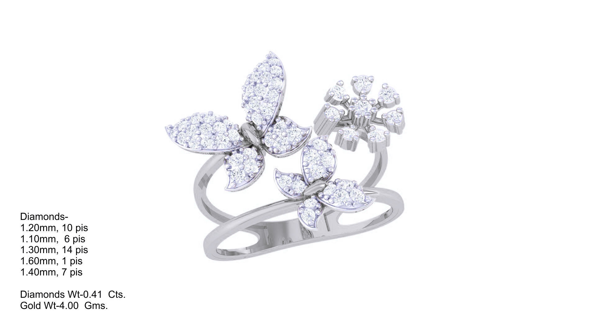 High Jewelry Cocktail Ring 3dm stl obj mtl glb gltf 3mf renders 3D print model_4