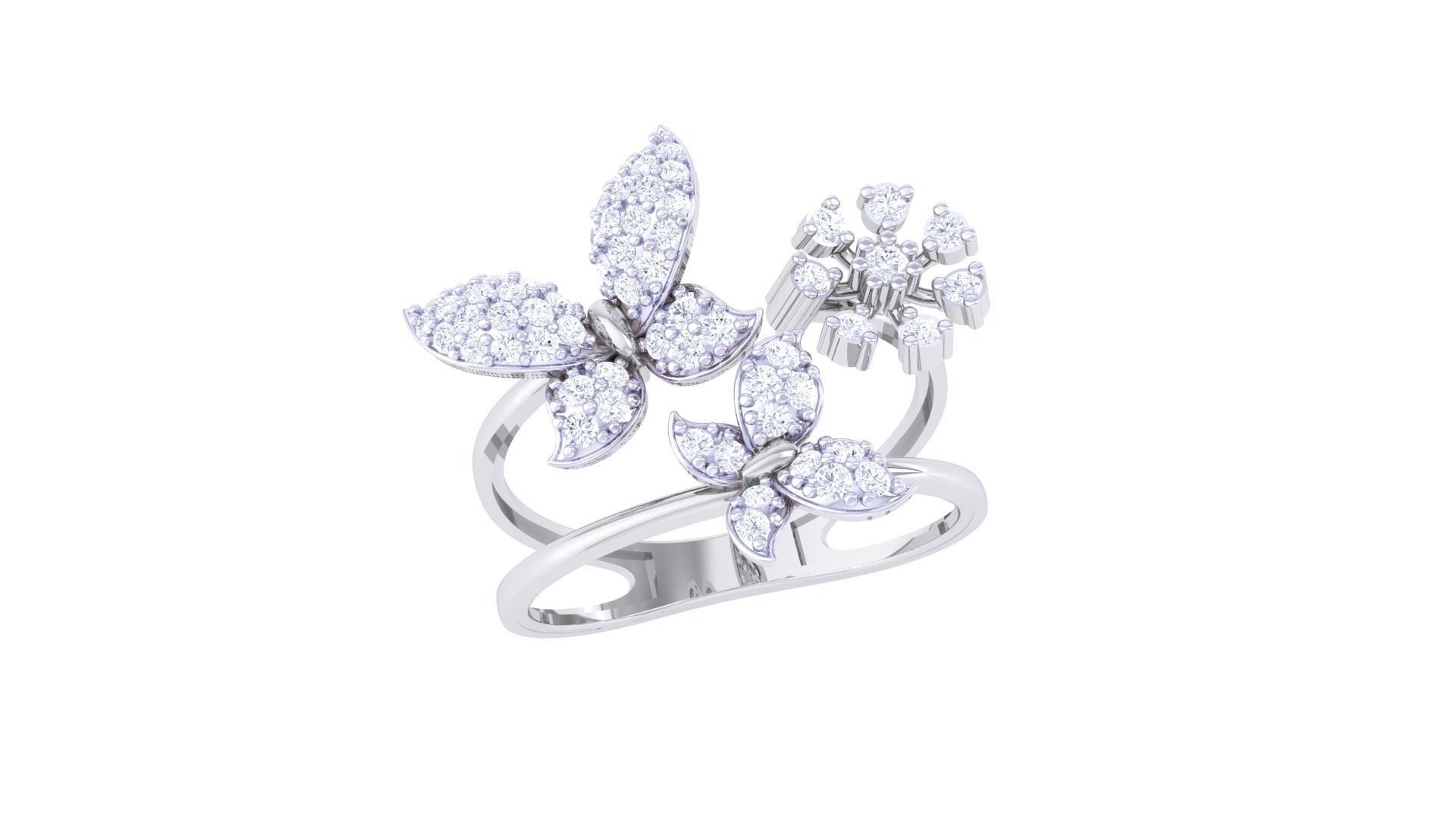 High Jewelry Cocktail Ring 3dm stl obj mtl glb gltf 3mf renders 3D print model_1