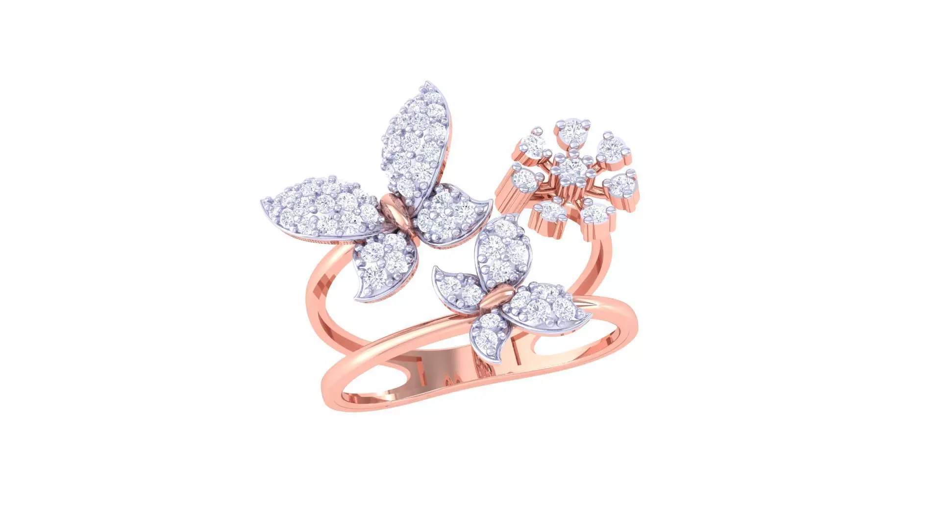 High Jewelry Cocktail Ring 3dm stl obj mtl glb gltf 3mf renders 3D print model_0