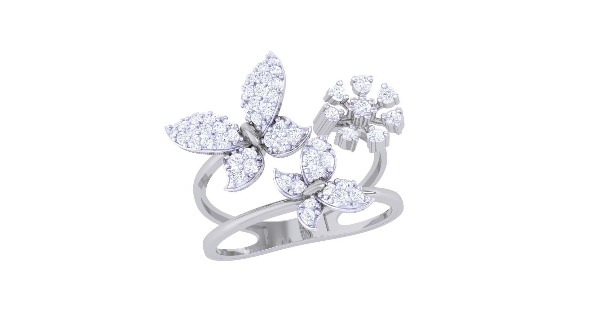 High Jewelry Cocktail Ring 3dm stl obj mtl glb gltf 3mf renders 3D print model_8