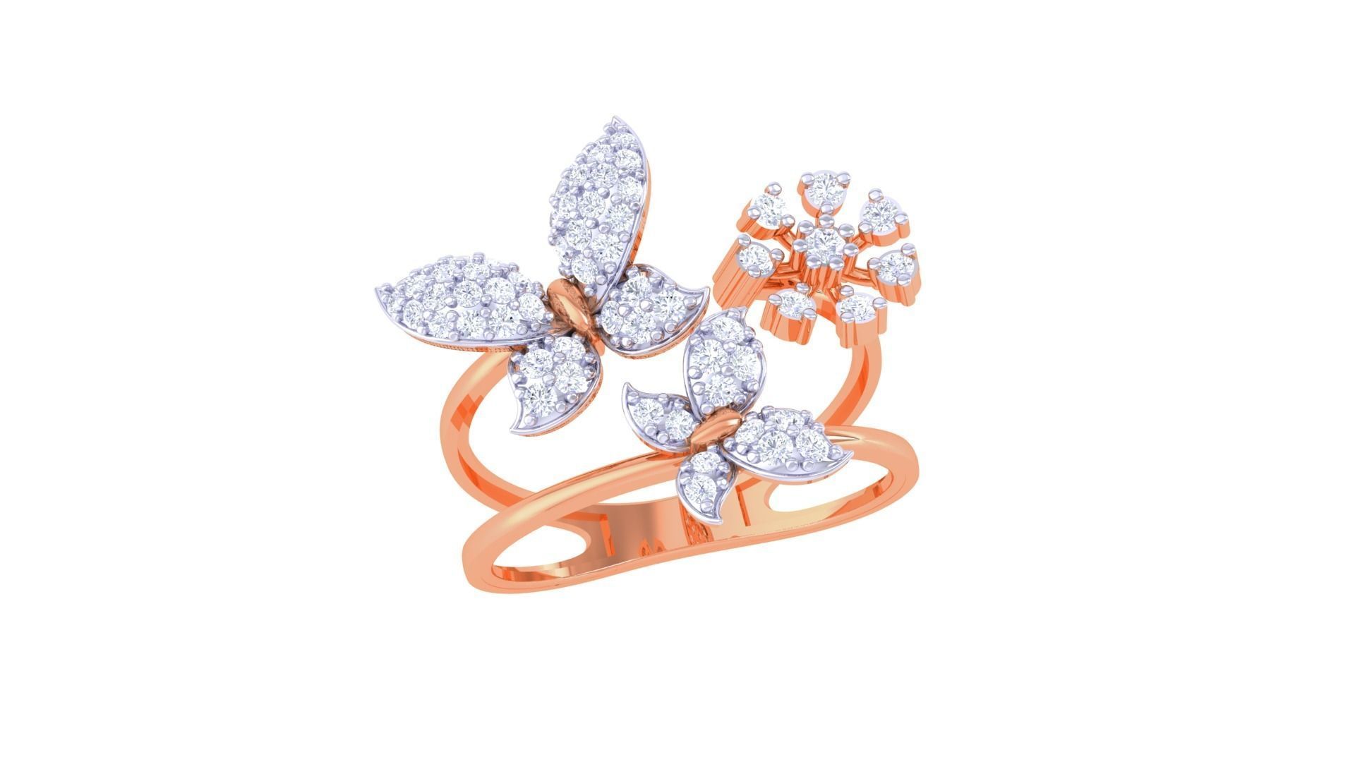 High Jewelry Cocktail Ring 3dm stl obj mtl glb gltf 3mf renders 3D print model_6