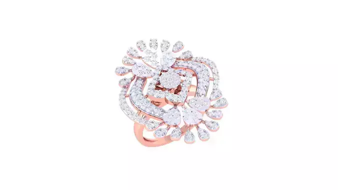 High Jewelry Cocktail Ring 3dm stl obj mtl glb gltf 3mf renders