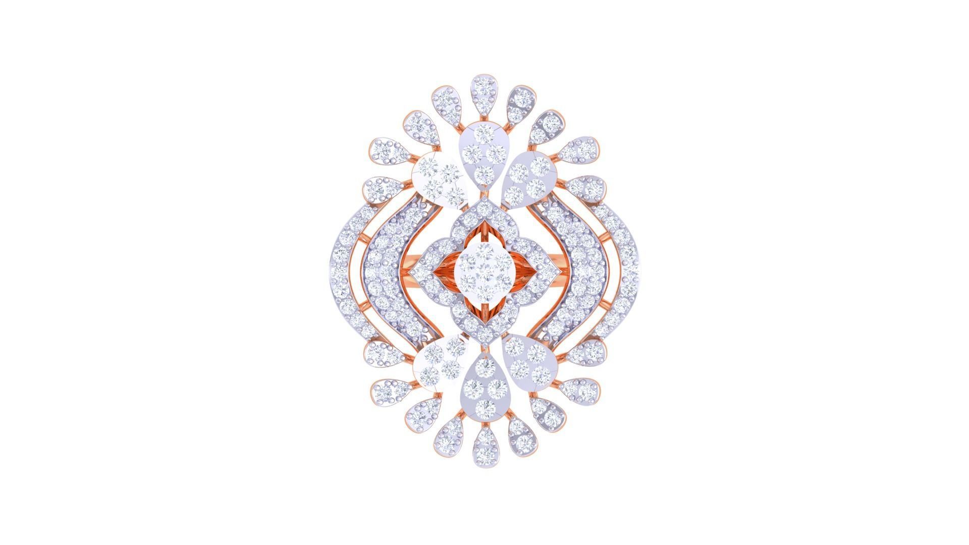 High Jewelry Cocktail Ring 3dm stl obj mtl glb gltf 3mf renders 3D print model_11