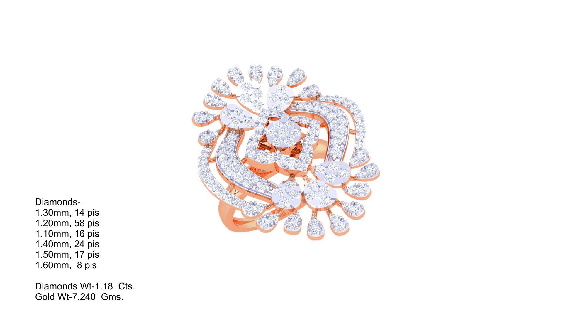 High Jewelry Cocktail Ring 3dm stl obj mtl glb gltf 3mf renders 3D print model_5